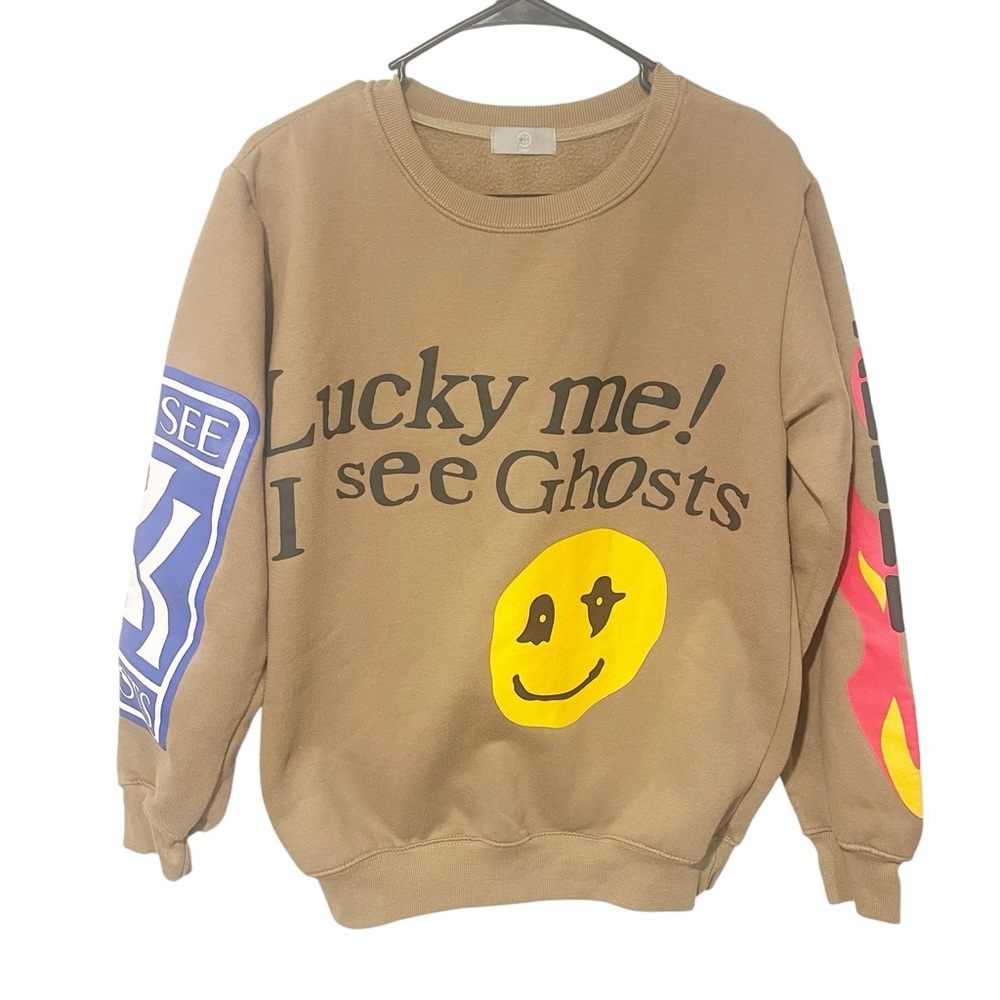 Hbat‎ Mens Size Medium Brown Kanye West I see Ghosts Graphic Sweatshirt